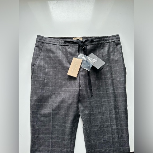 Burberry dark grey plaid tailored pants trousers size 12 - Picture 1 of 11